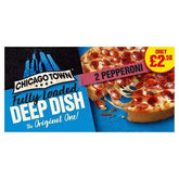 Chicago Town 2 Deep Dish Pepperoni Mini Pizzas 2 x 155g  Adomoo